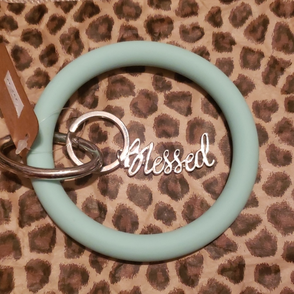 Mint/Turquoise Blessed Charm Bangle Keyring